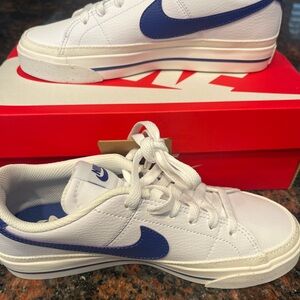 Nike Court Legacy NN Women's Size 6.5 – White/Deep Night-Sail (NEW in Box)